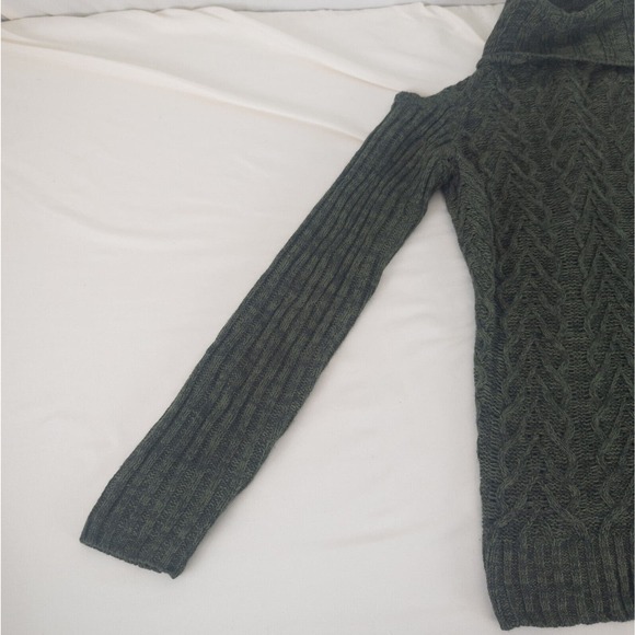 Faded Glory Sweater Womens Small Top Long Sleeve Cold Shoulder Cowl Neck Chunky - Picture 4 of 9